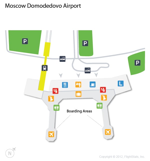 Karte des Flughafens Domodedowo und des Terminals (DME)